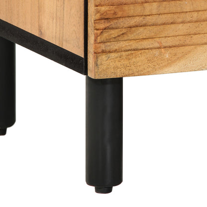 Solid Acacia Wood Bedside Cabinet, 50x33x60 cm - Elegant Design