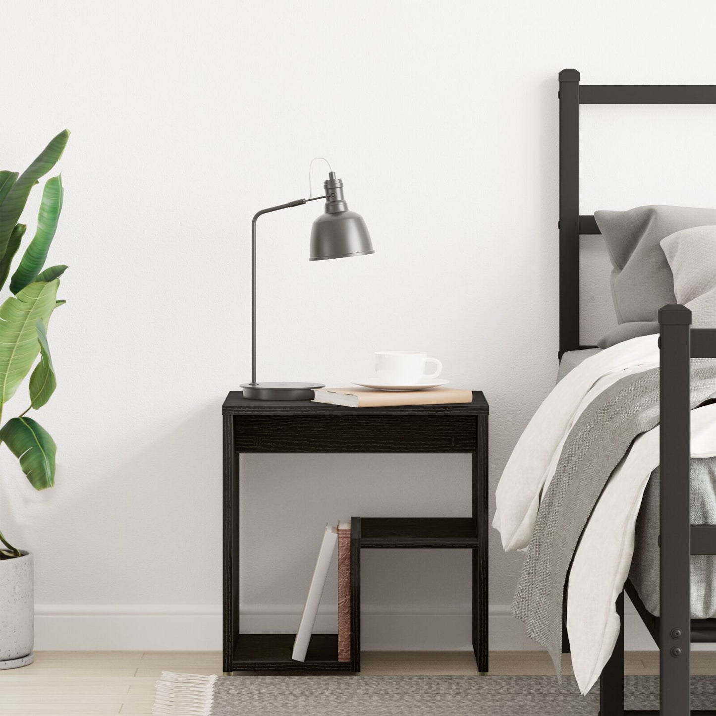 Nightstand Black Oak 40x30x40 cm Made of Engineered Wood