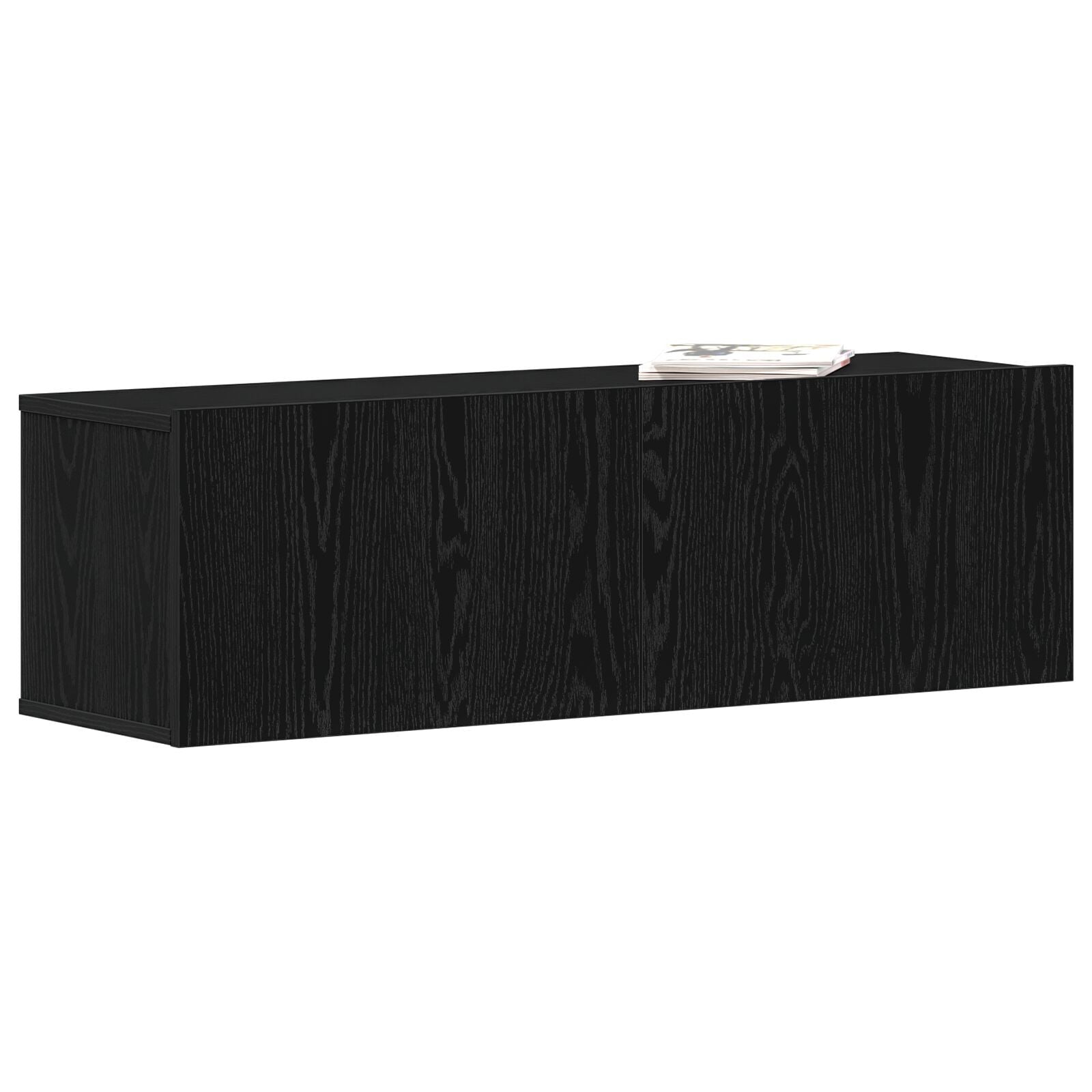 Black Oak Wall-Mounted TV Cabinet - 100x30x30 cm Engineered Wood