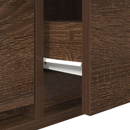 Brown Oak TV Cabinet 100x31x25.5 cm - Engineered Wood Design