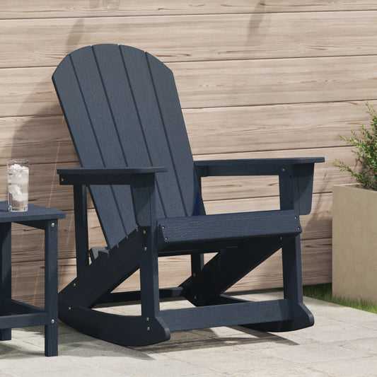 Navy Blue Adirondack Rocking Chair, HDPE, 73.5x92x90 cm