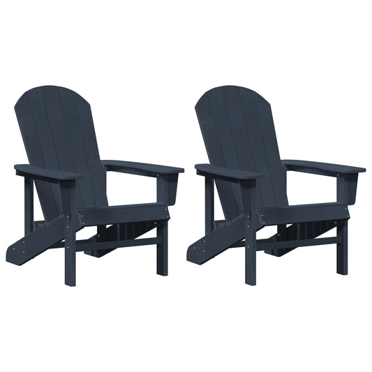 Navy Blue HDPE Adirondack Chairs Set of 2 - 74x82x90 cm | vidaXL