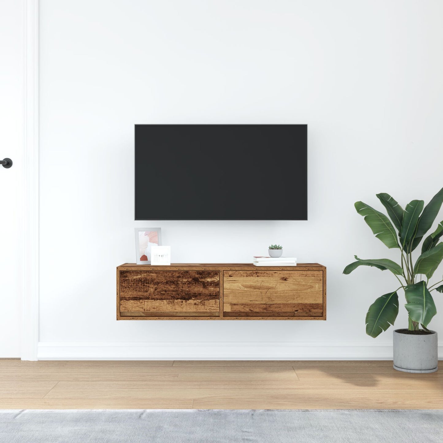 Rustic TV Cabinet in Engineered Wood – 100x31x25.5cm