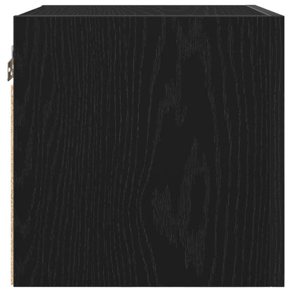 Black Oak Wall Mounted TV Cabinets Set, 2 pcs, 30.5x30x30 cm