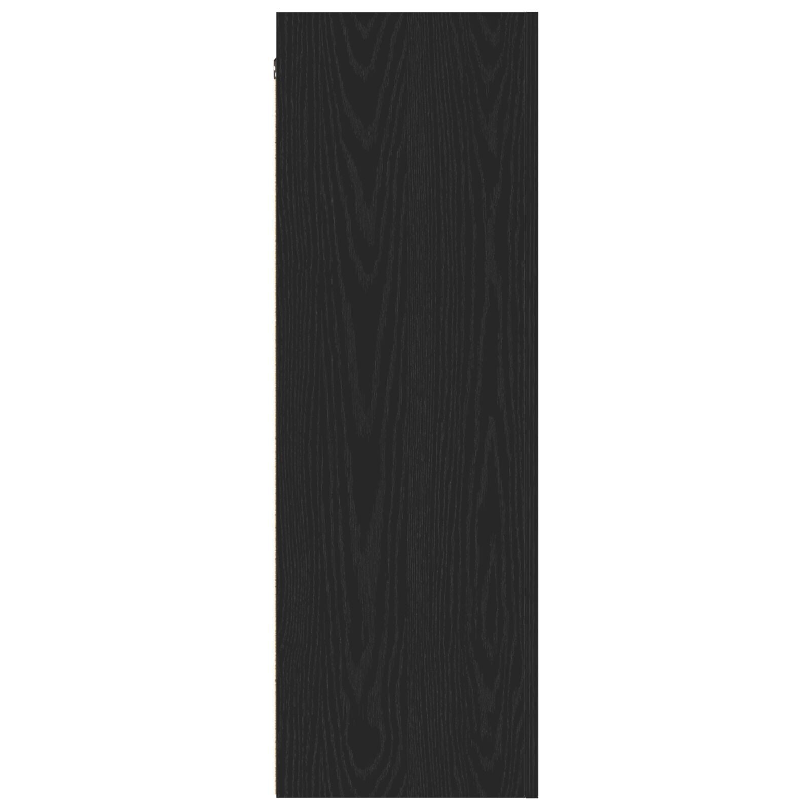 Black Oak Wall-Mounted TV Cabinets, Set of 2, Engineered Wood