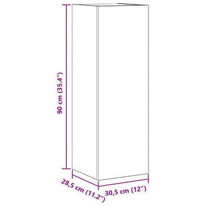Black Oak Wall-Mounted TV Cabinet - Engineered Wood, 30.5x30x90 cm