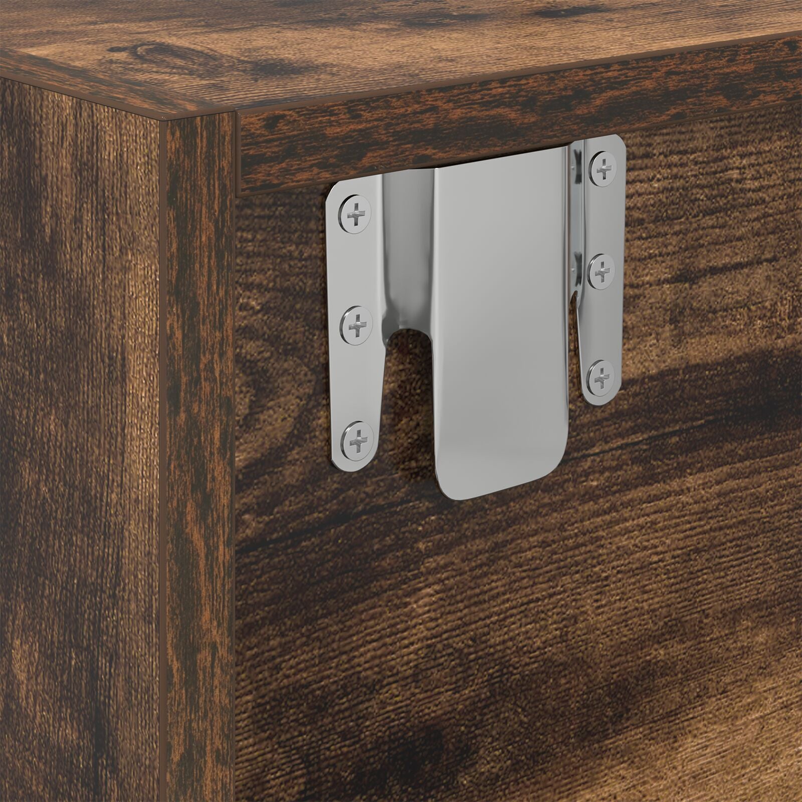 Smoked Oak TV Cabinet - 100x31x25.5 cm Engineered Wood