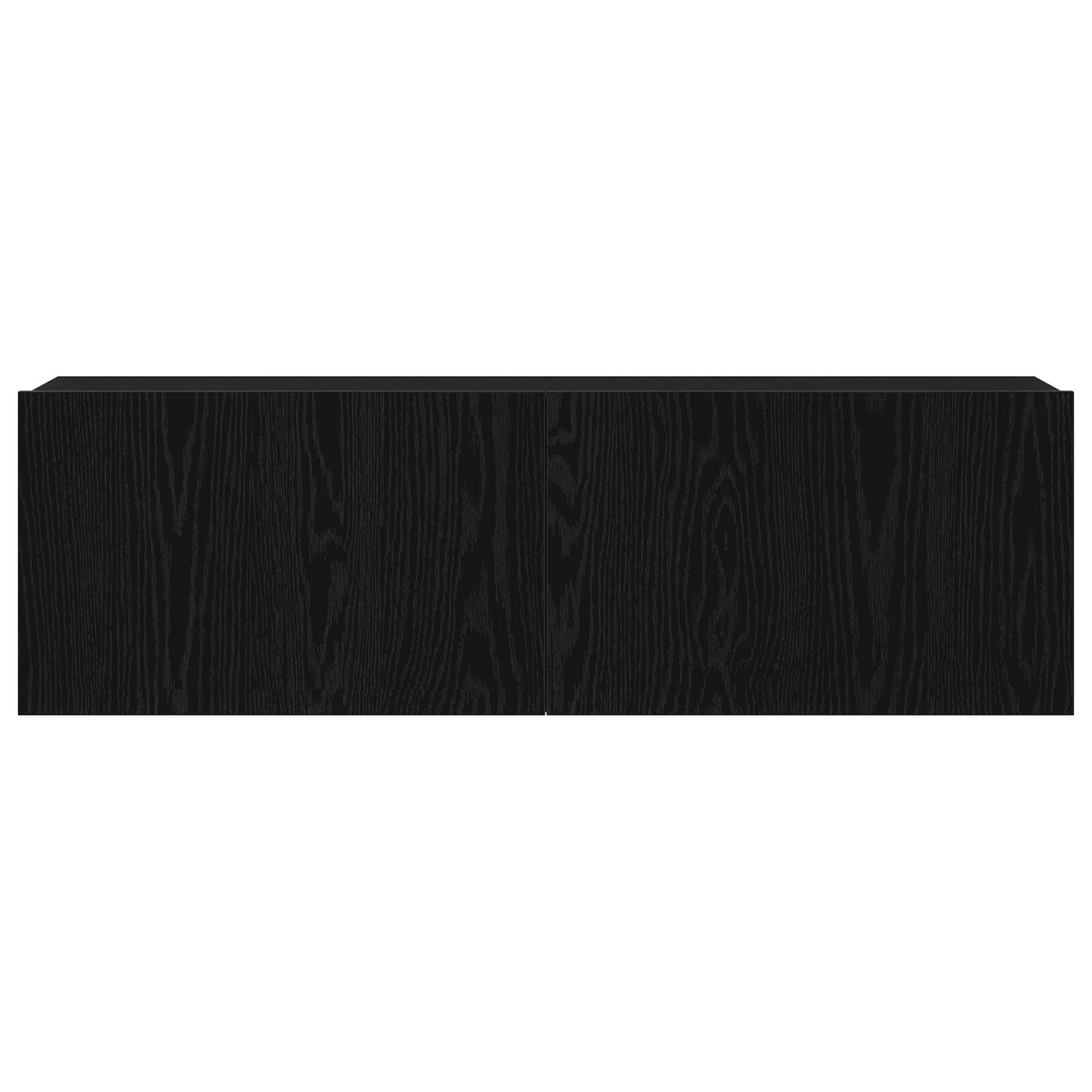 Black Oak Wall-Mounted TV Cabinet - 100x30x30 cm Engineered Wood