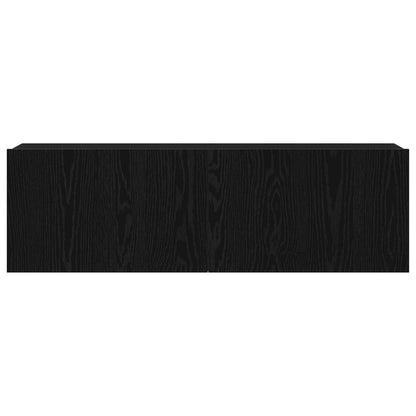 Black Oak Wall-Mounted TV Cabinet - 100x30x30 cm Engineered Wood