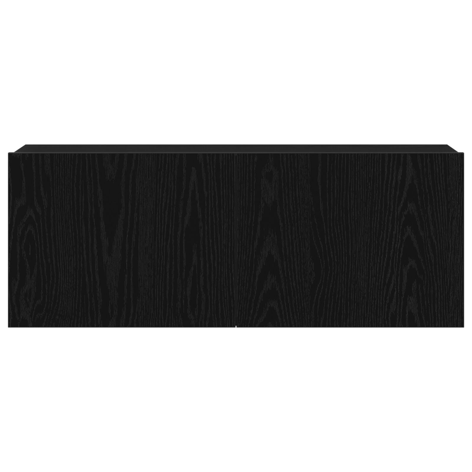 Sleek Black Oak TV Stand - 80x30x30 cm Engineered Wood