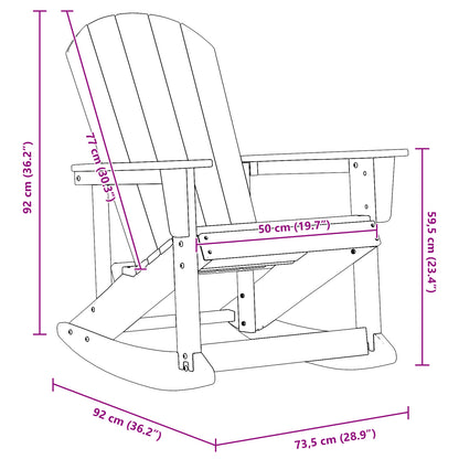 Navy Blue Adirondack Rocking Chair, HDPE, 73.5x92x90 cm