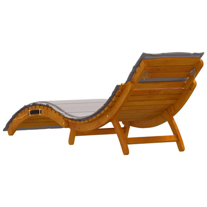 Taupe Acacia Wood Sun Loungers with Cushions - Set of 2