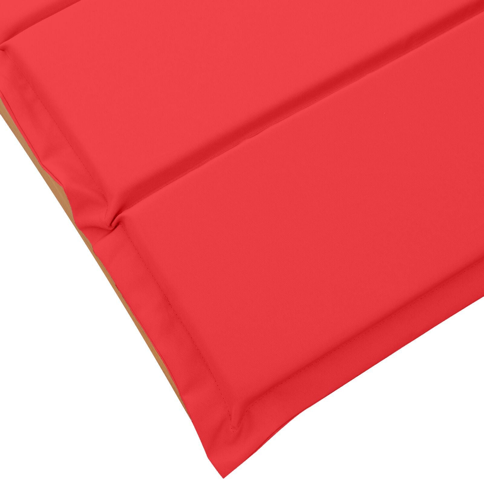 Red Acacia Wood Sun Loungers with Cushions - 2 Piece Set