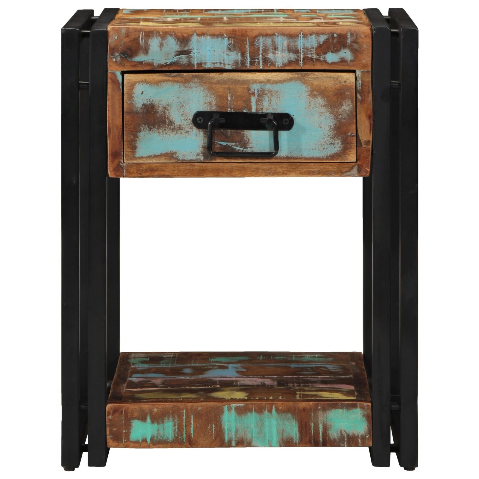 Solid Reclaimed Wood Nightstands Set of 2 - 40x40x50 cm Rustic Charm