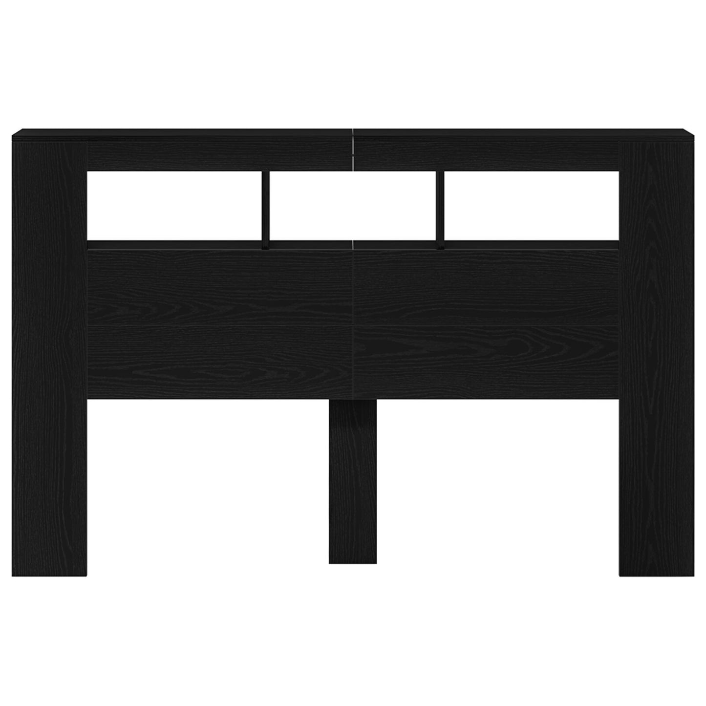 LED Headboard in Black Oak - 160x18.5x45cm, Engineered Wood