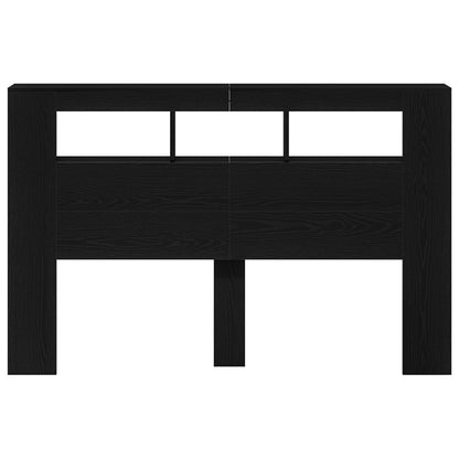 LED Headboard in Black Oak - 160x18.5x45cm, Engineered Wood