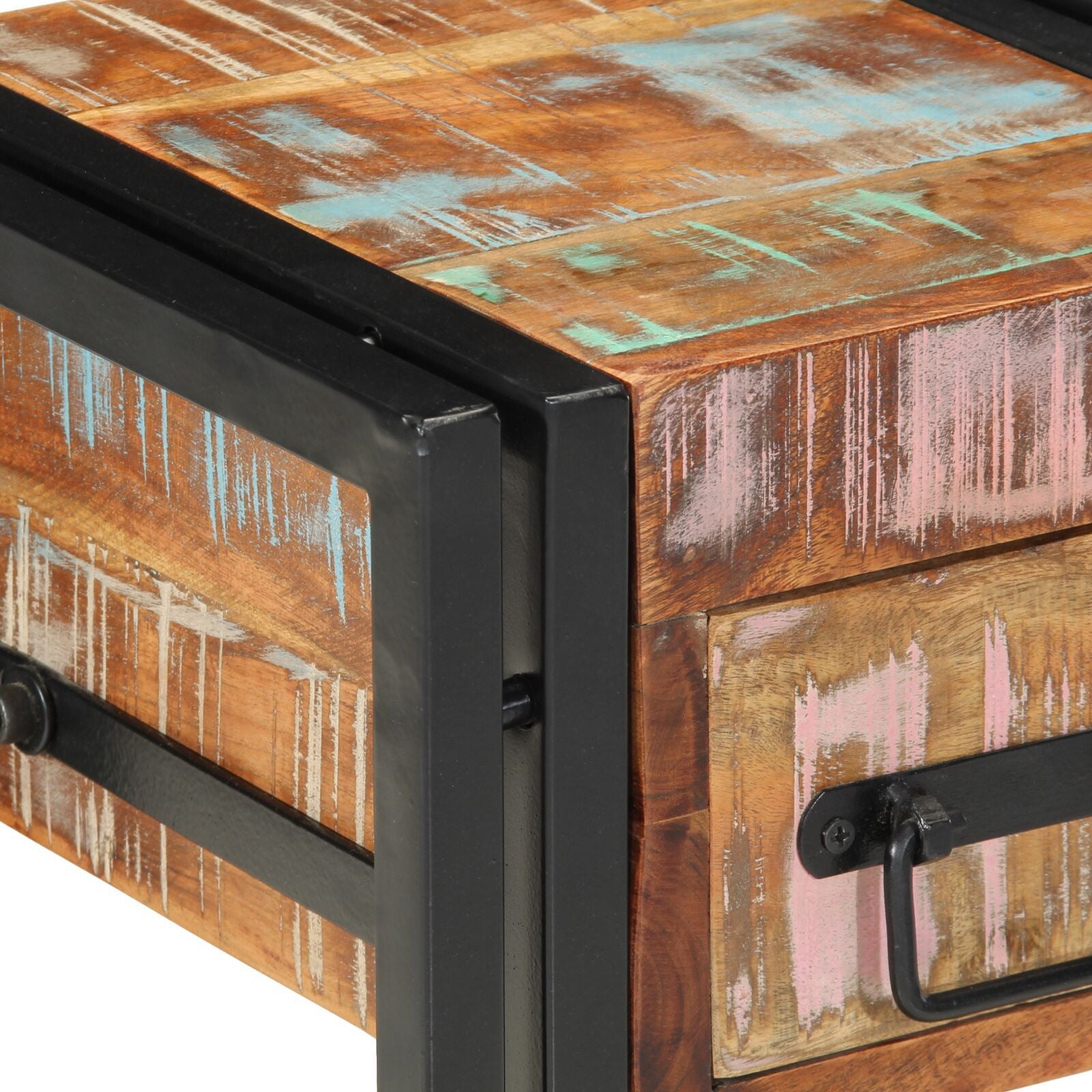 Solid Reclaimed Wood Nightstands Set - 2 pcs, 40x40x40 cm