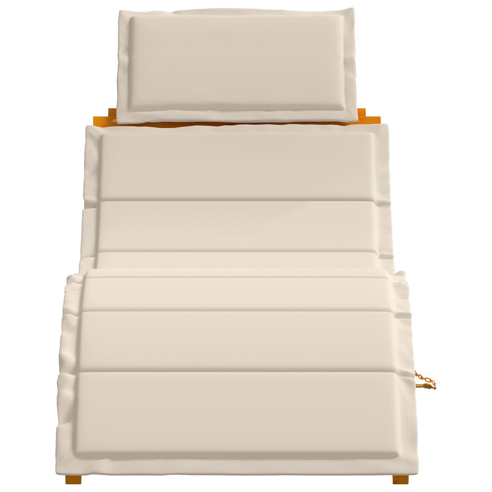 Cream White Acacia Wood Sun Loungers with Cushions - 2 Piece Set