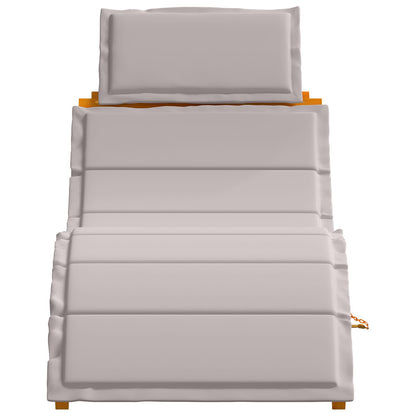 Taupe Acacia Wood Sun Loungers with Cushions - Set of 2