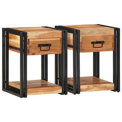 Solid Acacia Wood Nightstands 2-Pack 40x35x50 cm - Stylish & Durable