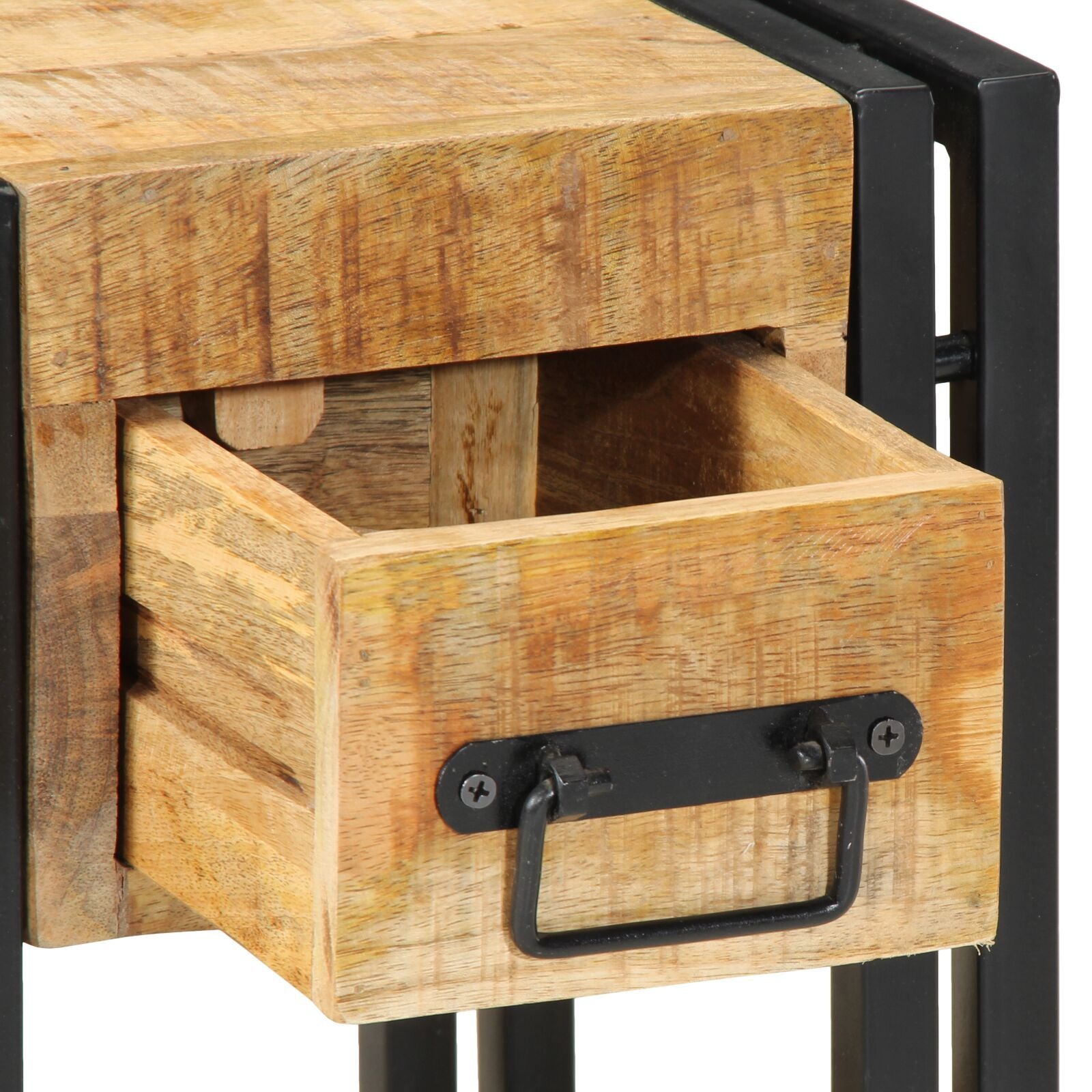 Solid Mango Wood Nightstands Set - 2 Pieces, 40x40x40 cm