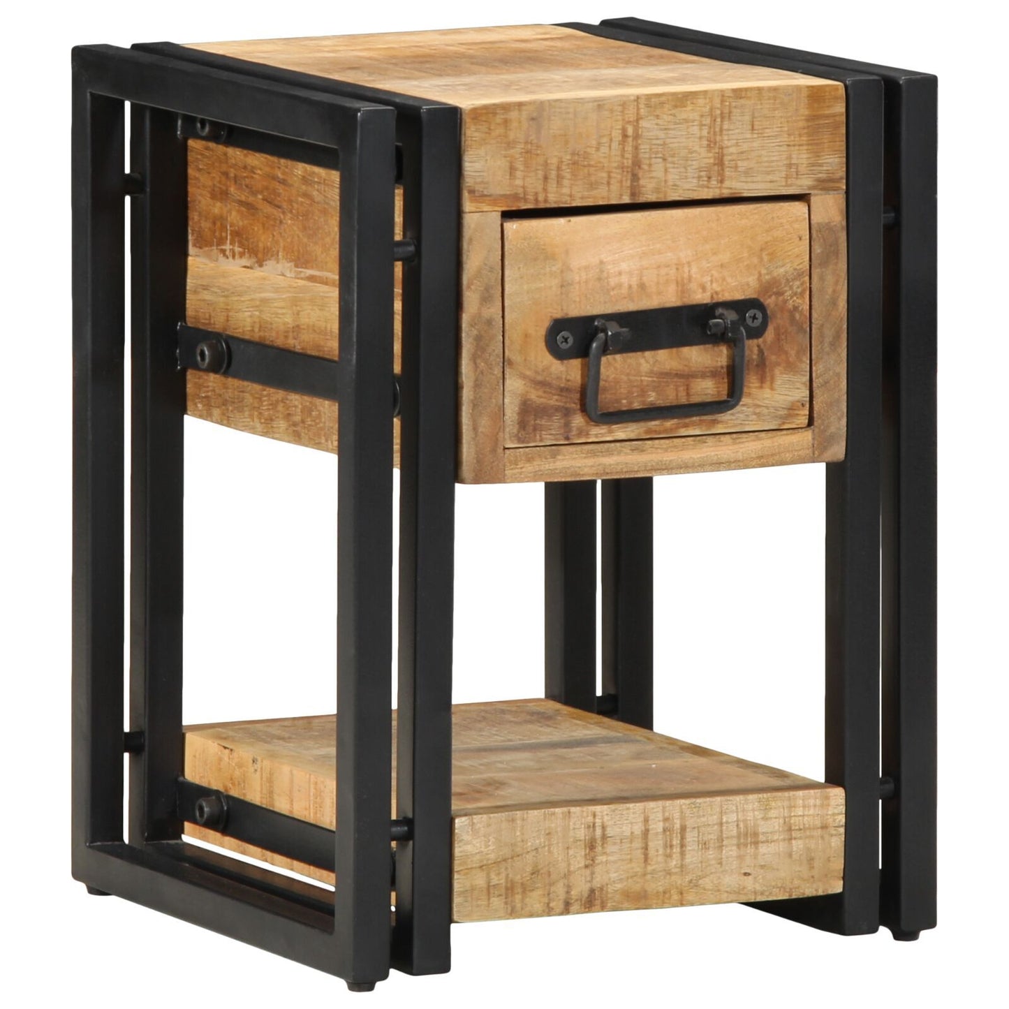 Solid Mango Wood Nightstands Set - 2 Pieces, 40x40x40 cm