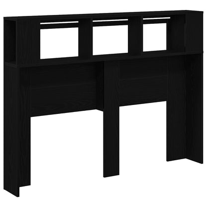 Black Oak LED Headboard - 140x18.5x40 cm, Engineered Wood