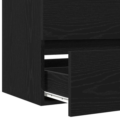 Black Oak Sink Cabinet, 80x38.5x45 cm, Engineered Wood