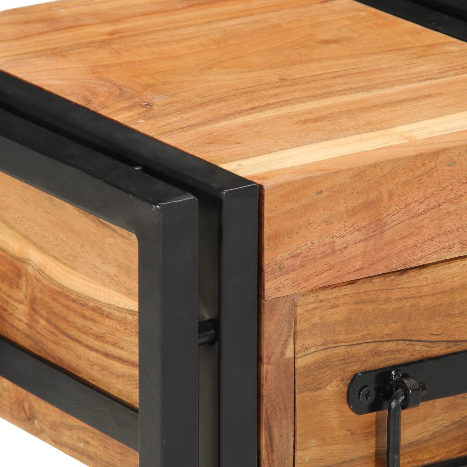 Solid Acacia Wood Nightstand - 30x30x40 cm - Natural Finish