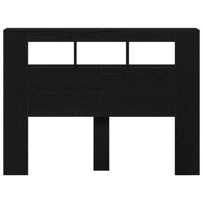 Black Oak LED Headboard - 140x18.5x40 cm, Engineered Wood