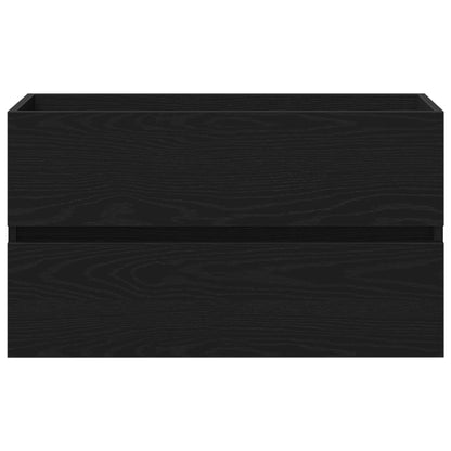 Black Oak Sink Cabinet, 80x38.5x45 cm, Engineered Wood