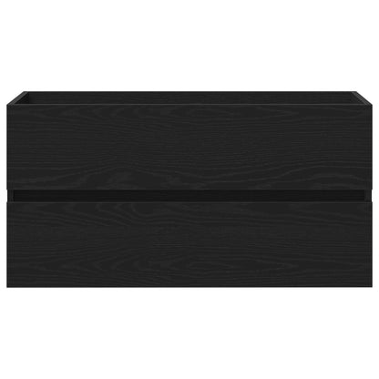 Elegant Black Oak Sink Cabinet 90x38.5x45 cm - Engineered Wood