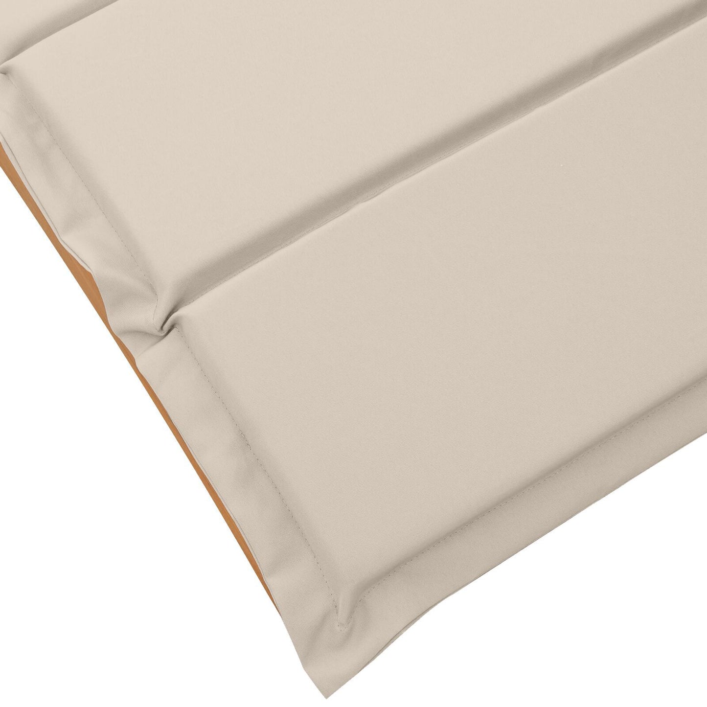 Cream White Acacia Wood Sun Loungers with Cushions - 2 Piece Set