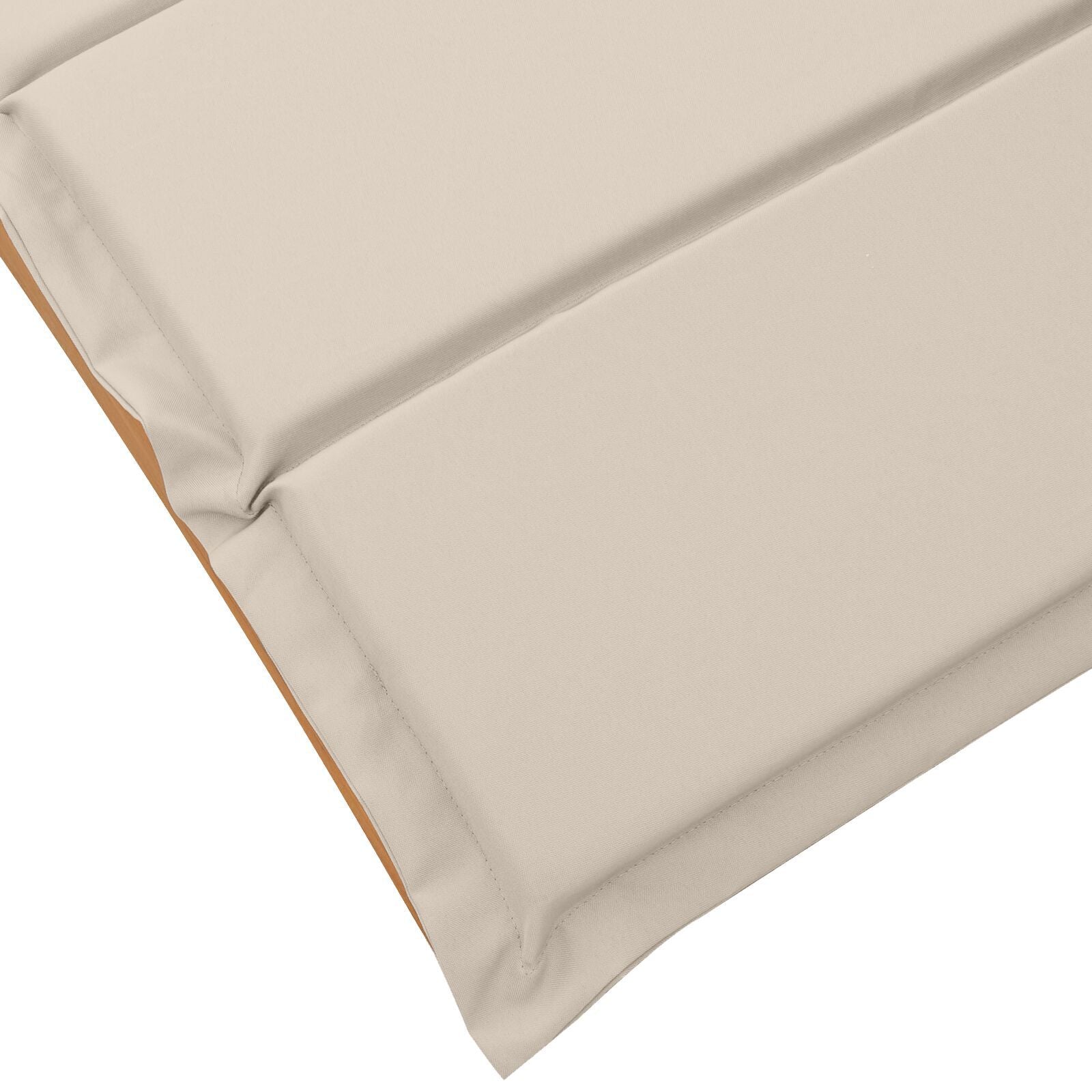 Cream White Acacia Wood Sun Loungers with Cushions - 2 Piece Set