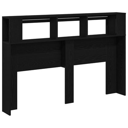 LED Headboard in Black Oak - 160x18.5x45cm, Engineered Wood