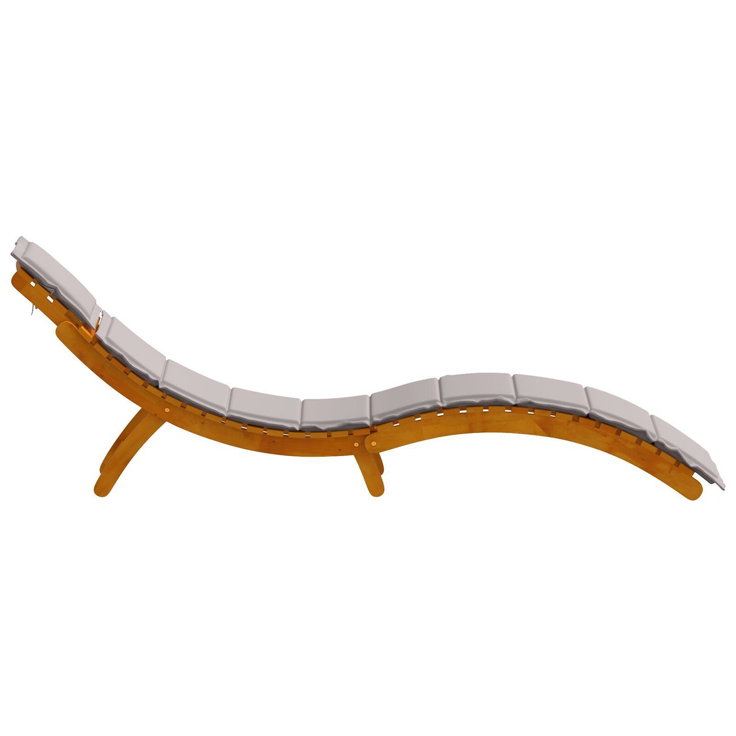 Taupe Acacia Wood Sun Loungers with Cushions - Set of 2