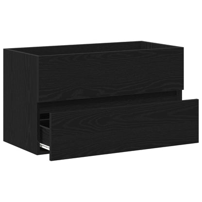 Black Oak Sink Cabinet, 80x38.5x45 cm, Engineered Wood