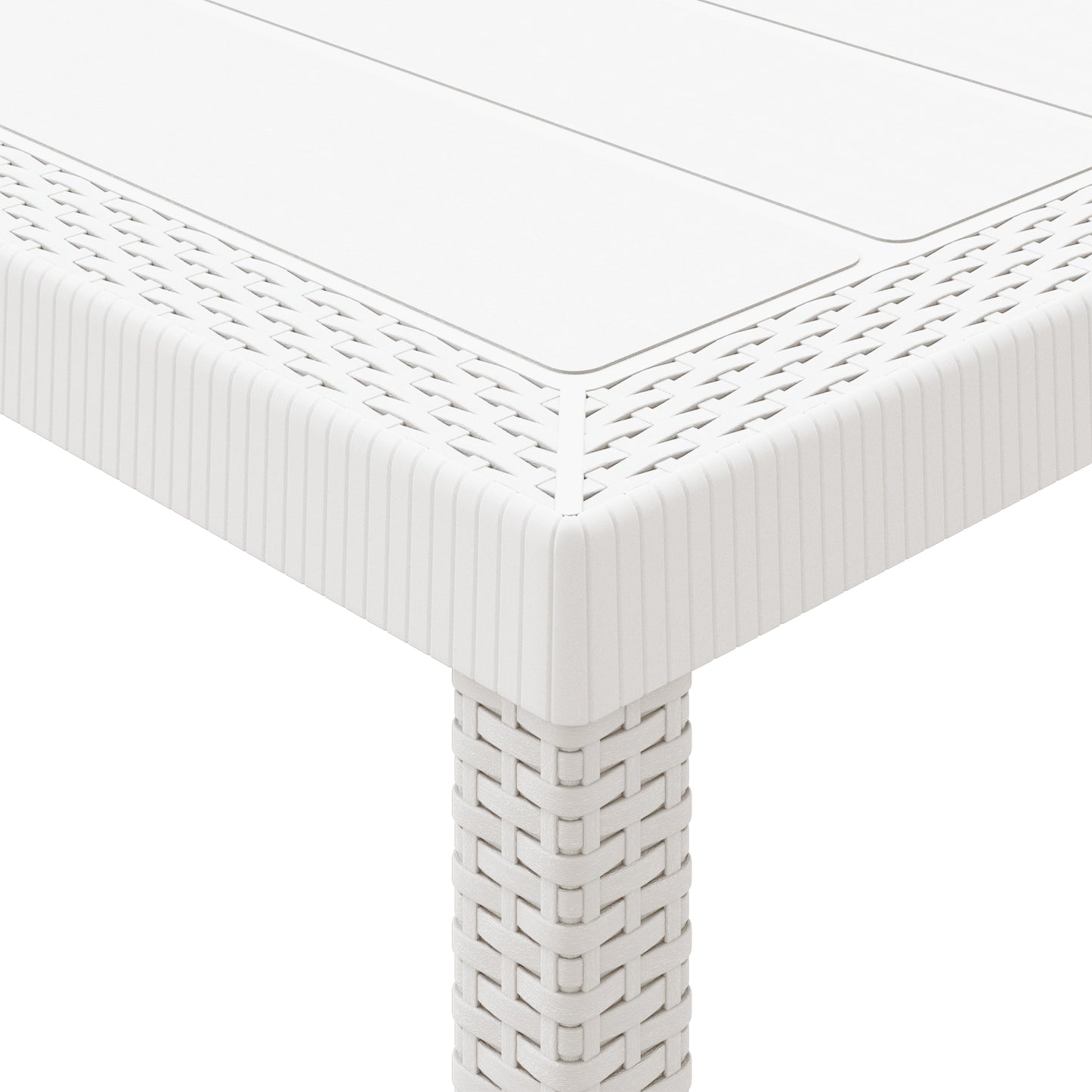 Garden Table White 250x100x73 cm Poly Rattan, vidaXL Garden Table White 100x100x73 cm Poly Rattan, vidaXL Garden Table White 150x100x73 cm Poly Rattan