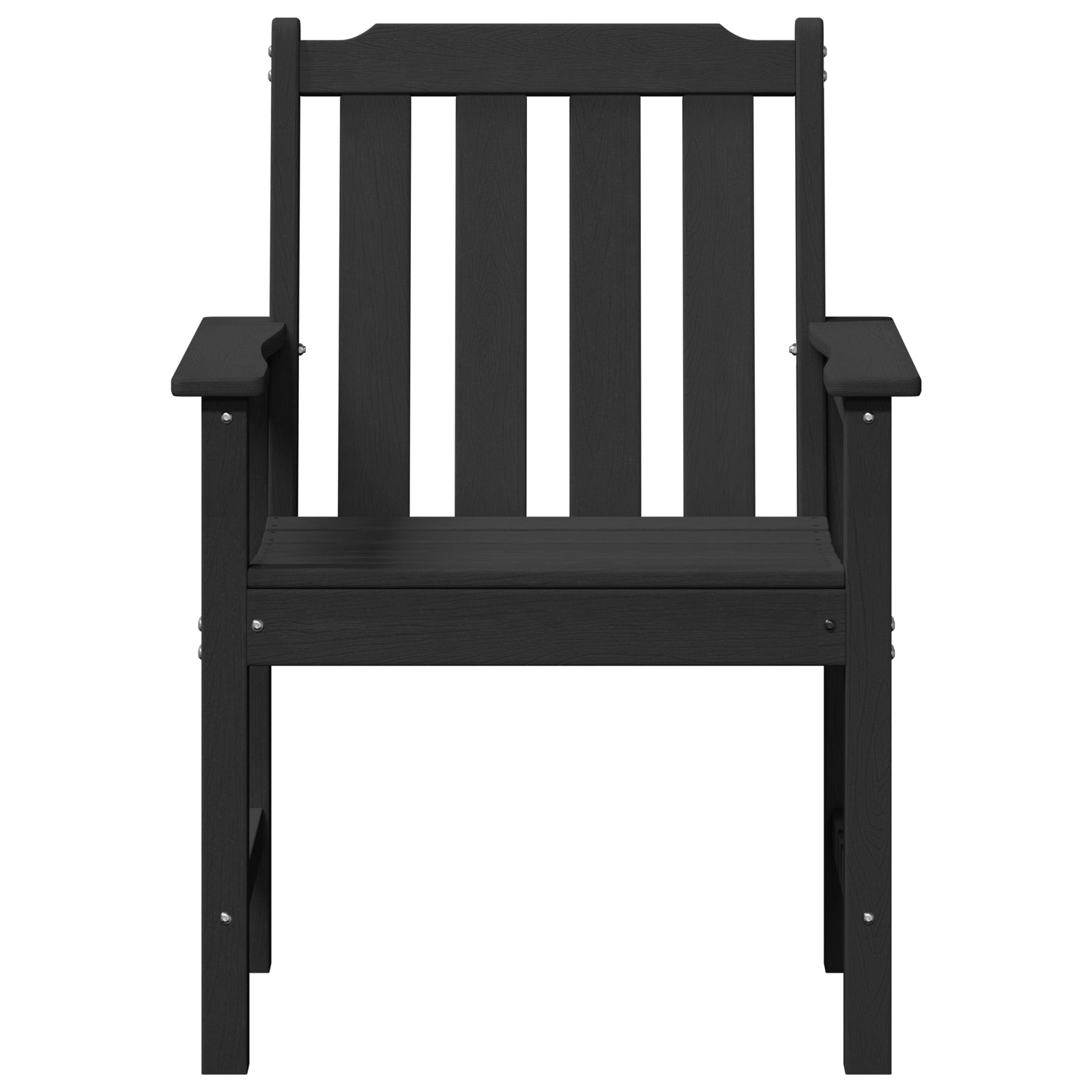 4-Piece Black HDPE Garden Dining Chairs Set - 65.5x55.5x88 cm