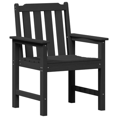 4-Piece Black HDPE Garden Dining Chairs Set - 65.5x55.5x88 cm