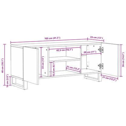 TV Cabinet 105x33.5x46 cm Solid Wood Mango and Engineered Wood