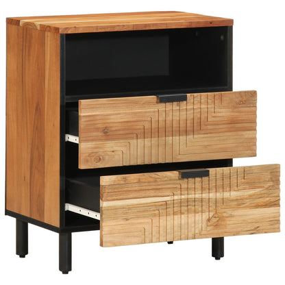 Solid Acacia Wood Bedside Cabinet 50x33x62 cm – Stylish & Durable