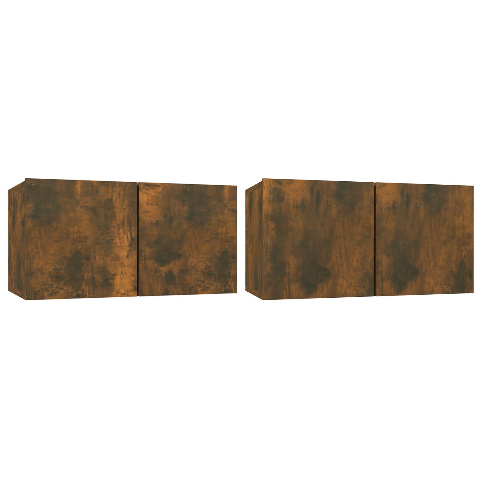 2-Piece Smoked Oak TV Cabinet Set | 60x30x30cm | Wall-Mount