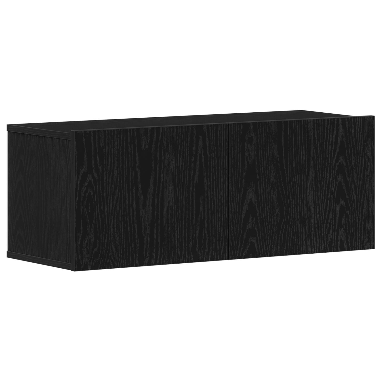 Sleek Black Oak TV Stand - 80x30x30 cm Engineered Wood