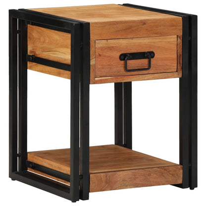 Solid Acacia Wood Nightstand 40x40x50 cm - Stylish & Durable