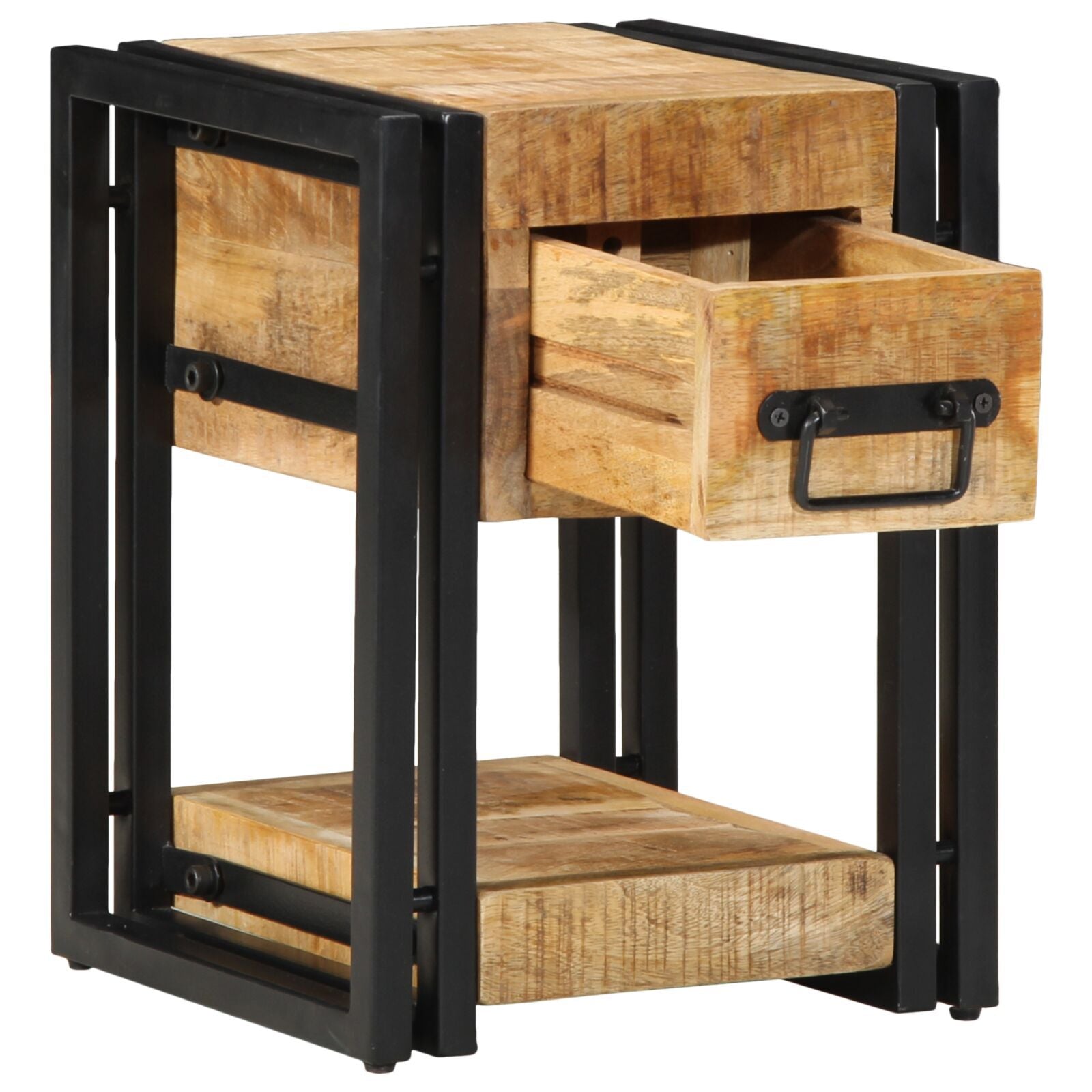 Solid Mango Wood Nightstand 40x40x40 cm - Stylish & Durable