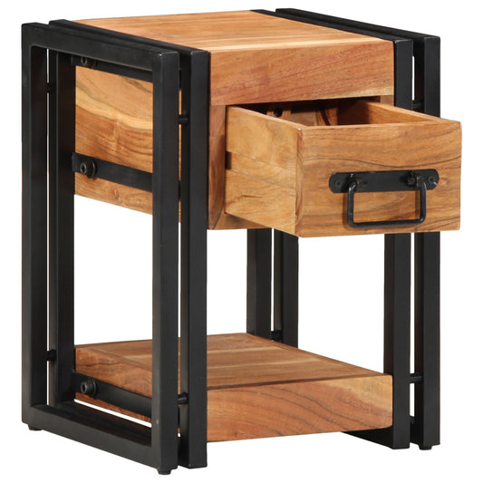 Solid Wood Acacia Nightstands Set of 2 - 30x30x40 cm