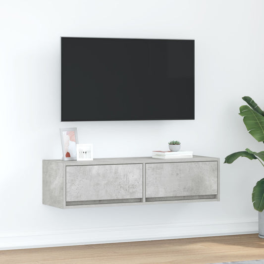 Concrete Grey TV Cabinet, Engineered Wood 100x31x25.5 cm