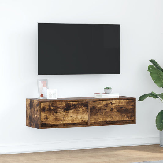 Smoked Oak TV Cabinet - 100x31x25.5 cm Engineered Wood