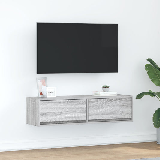 Grey Sonoma TV Cabinet - Engineered Wood, 100x31x25.5 cm